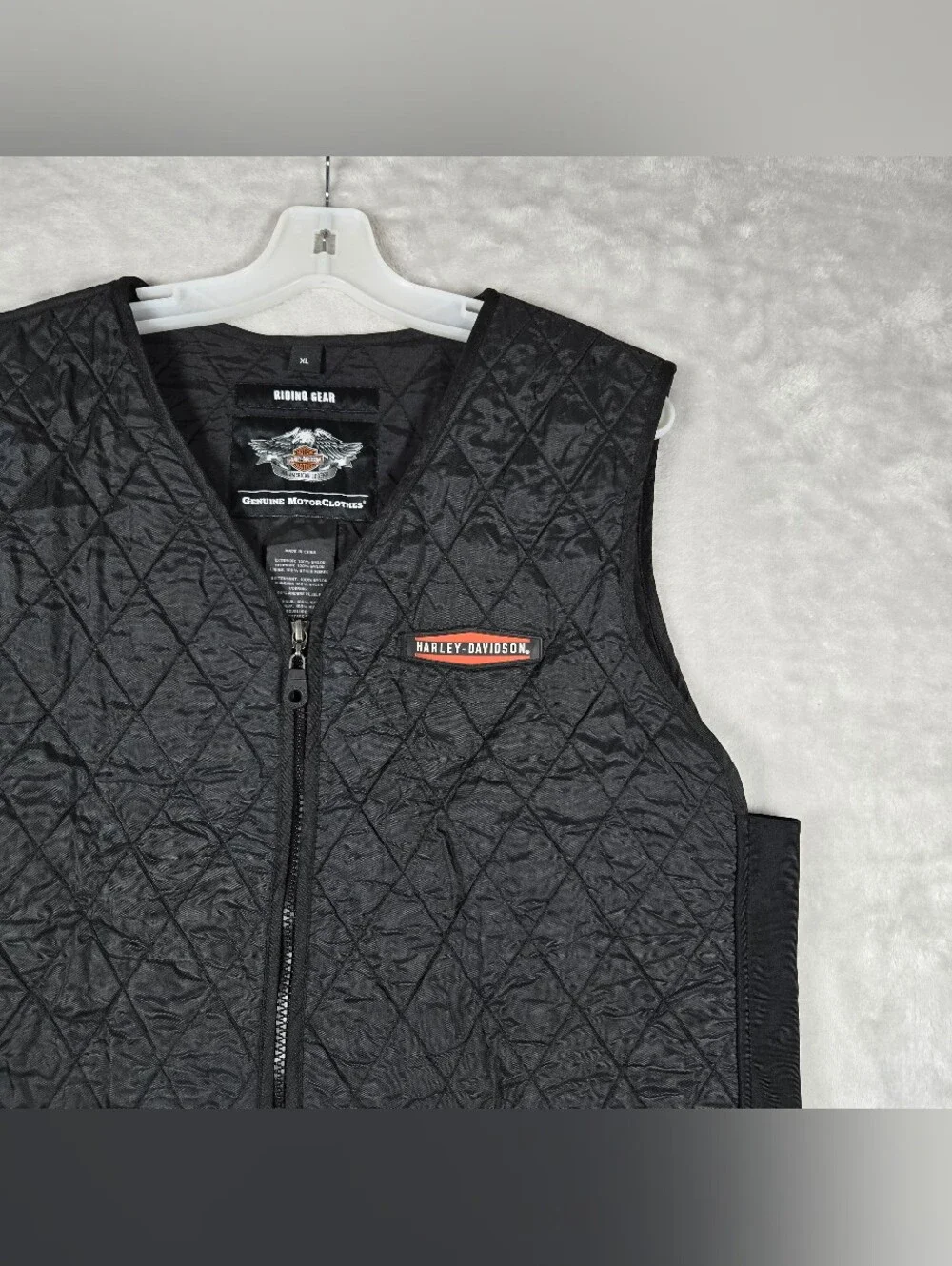 Harley Davidson Mens Black Quilted Hydration Vest Size XL Biker Ridding Light